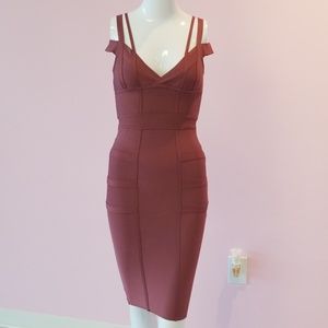 Fashion Nova form fitting Muave bodycon dress